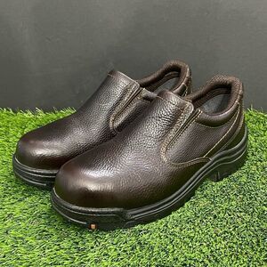 Near new! Timberland Pro TITAN Dark Brown Leather Loafers. Size 9.5M.